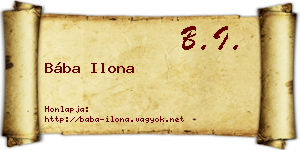 Bába Ilona névjegykártya