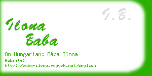 ilona baba business card